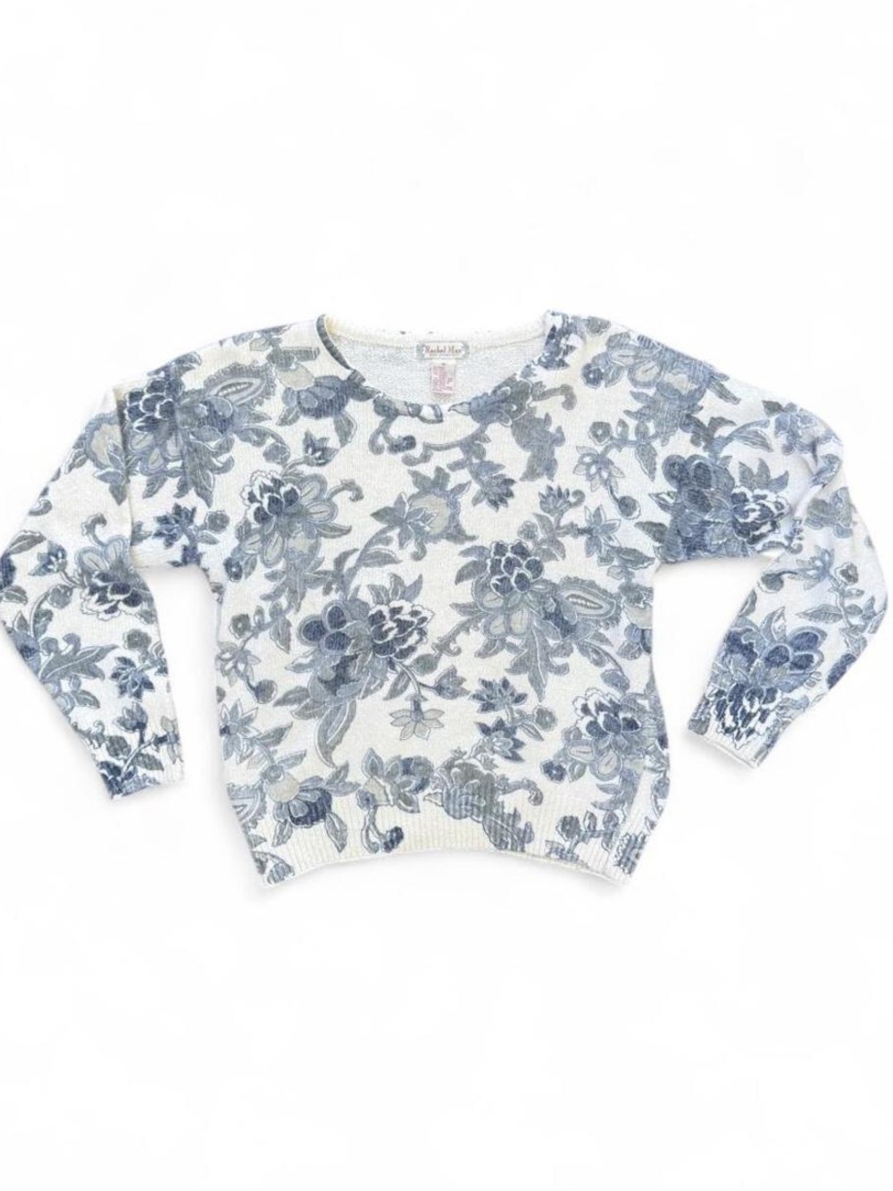 Rachel Max Vintage Silk & Angora Rabbit Hair Floral Sweater